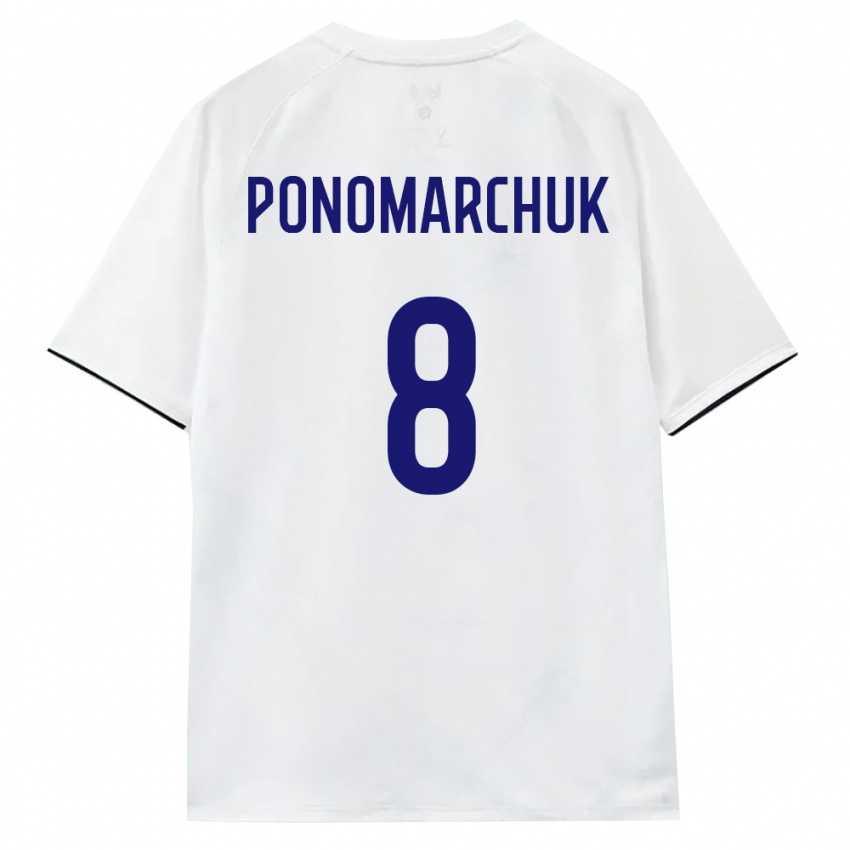 נשים רוסיה Artem Ponomarchuk #8 לבן חום שחור הרחק ג'רזי 26-28 חולצה קצרה