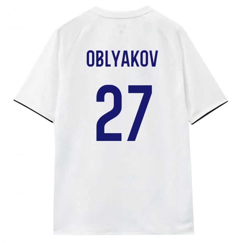 נשים רוסיה איוואן אובליאקוב #27 לבן חום שחור הרחק ג'רזי 26-28 חולצה קצרה