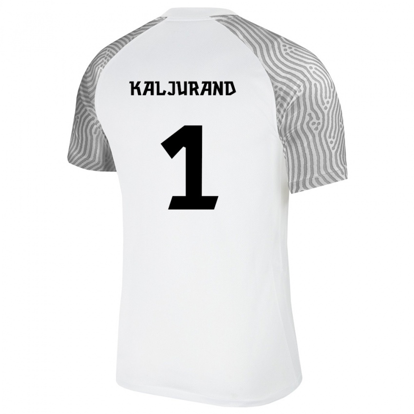 נשים אסטוניה Joonatan Kaljurand #1 לבן אפור הרחק ג'רזי 26-28 חולצה קצרה