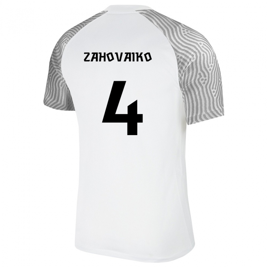 נשים אסטוניה Tristan Zahovaiko #4 לבן אפור הרחק ג'רזי 26-28 חולצה קצרה