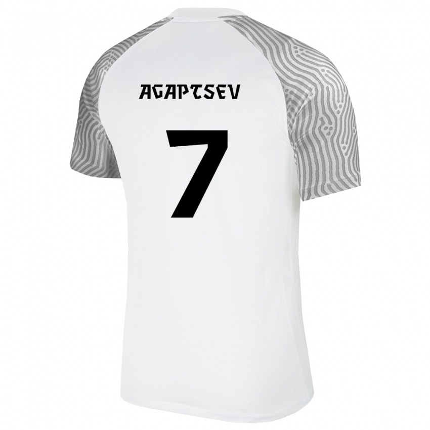 נשים אסטוניה Stanislav Agaptsev #7 לבן אפור הרחק ג'רזי 26-28 חולצה קצרה