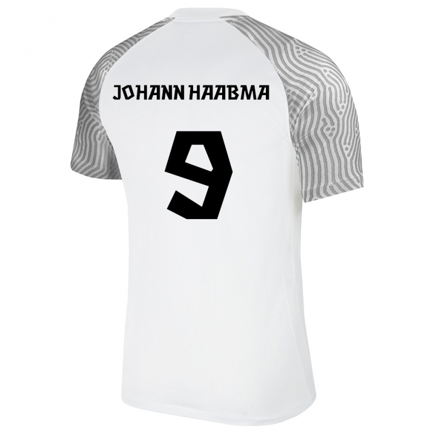 נשים אסטוניה Karl Johann Haabma #9 לבן אפור הרחק ג'רזי 26-28 חולצה קצרה