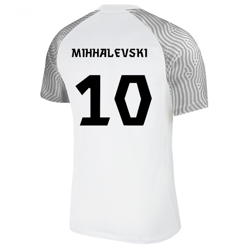 נשים אסטוניה Robert Mihhalevski #10 לבן אפור הרחק ג'רזי 26-28 חולצה קצרה