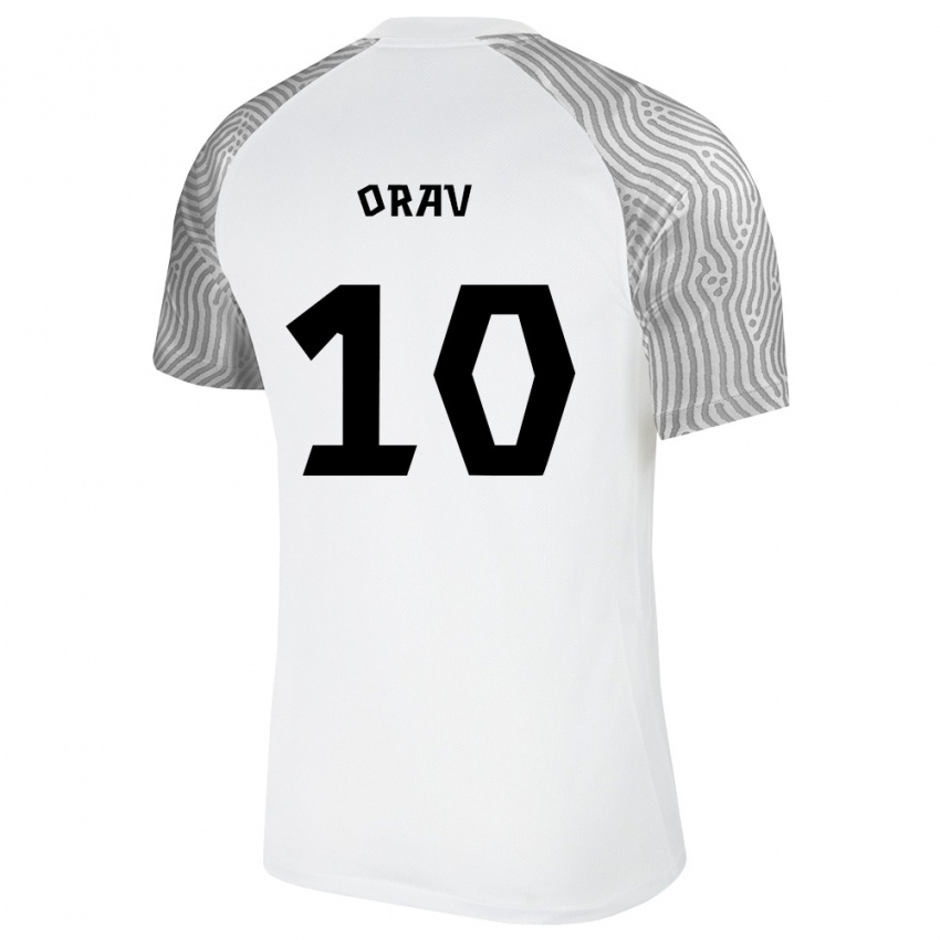 נשים אסטוניה Nathan Orav #10 לבן אפור הרחק ג'רזי 26-28 חולצה קצרה