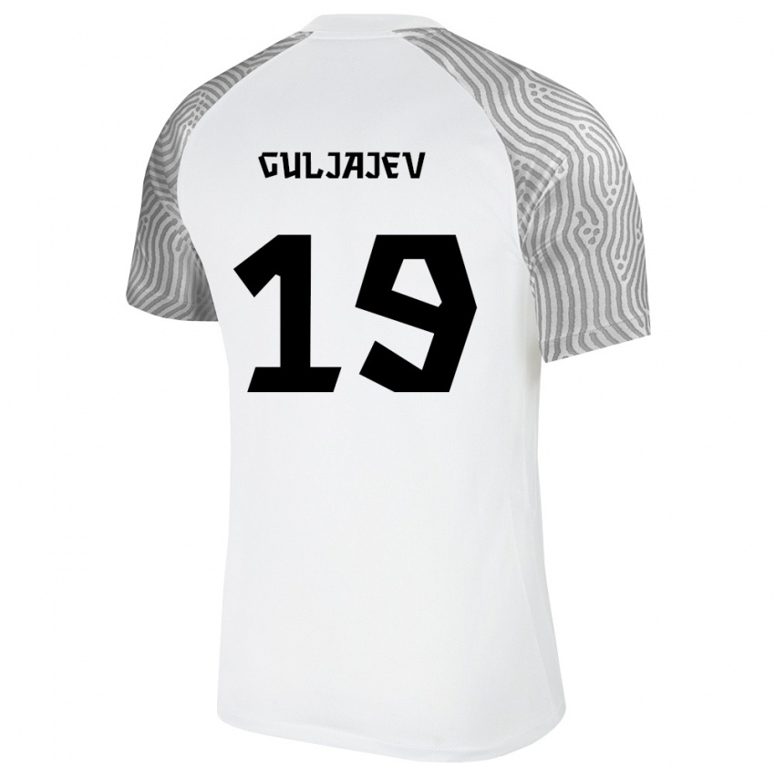 נשים אסטוניה Matvei Guljajev #19 לבן אפור הרחק ג'רזי 26-28 חולצה קצרה