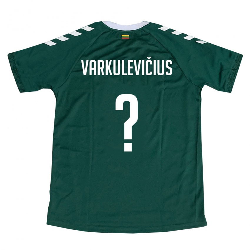 נשים ליטא Džiugas Varkulevičius #0 ירוק כהה לבן הרחק ג'רזי 26-28 חולצה קצרה