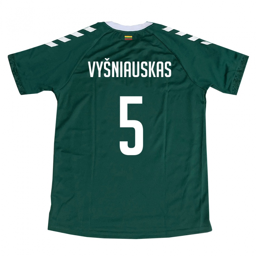 נשים ליטא Nojus Vyšniauskas #5 ירוק כהה לבן הרחק ג'רזי 26-28 חולצה קצרה