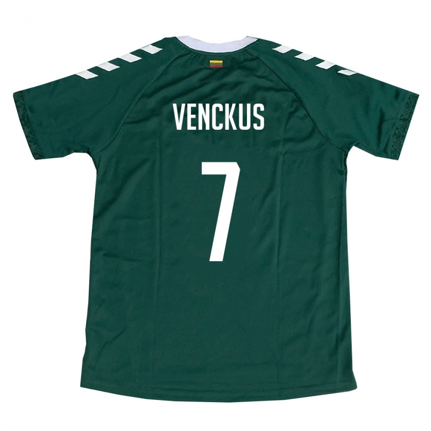 נשים ליטא Mangirdas Venckus #7 ירוק כהה לבן הרחק ג'רזי 26-28 חולצה קצרה