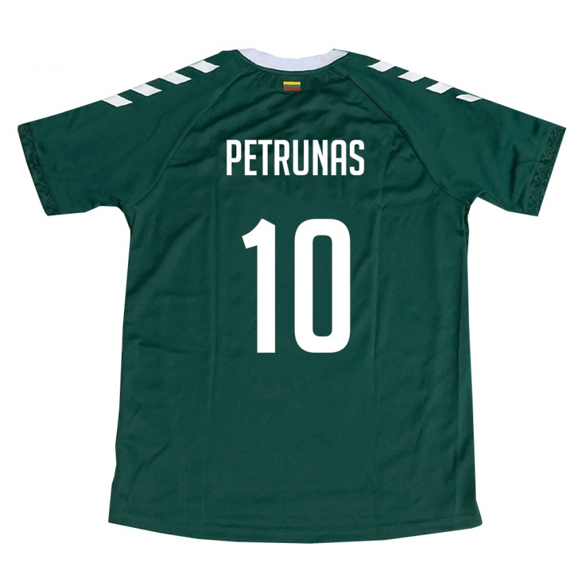 נשים ליטא Lukas Petrunas #10 ירוק כהה לבן הרחק ג'רזי 26-28 חולצה קצרה