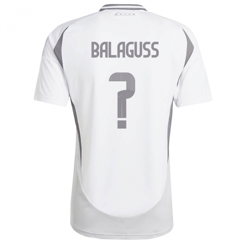 נשים לטביה Nils Balaguss #0 לבן אפור כהה הרחק ג'רזי 26-28 חולצה קצרה
