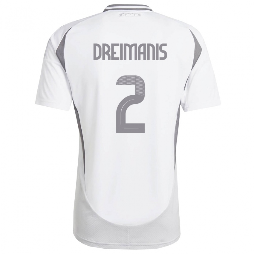נשים לטביה Adams Dreimanis #2 לבן אפור כהה הרחק ג'רזי 26-28 חולצה קצרה