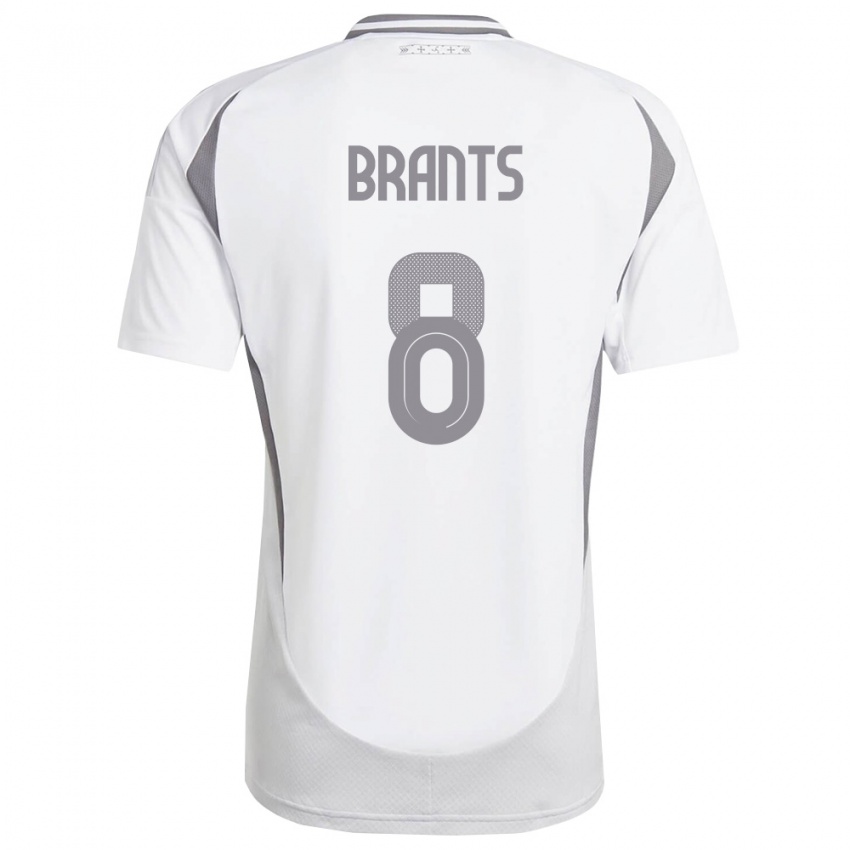נשים לטביה Pauls Brants #8 לבן אפור כהה הרחק ג'רזי 26-28 חולצה קצרה