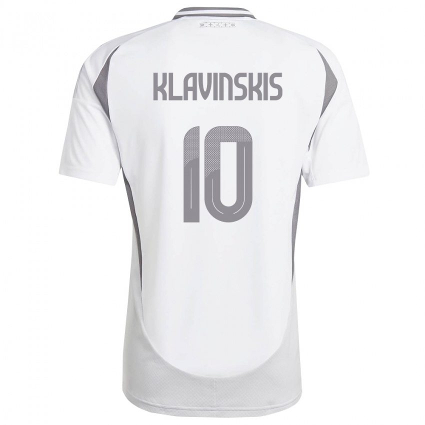 נשים לטביה Rudolfs Klavinskis #10 לבן אפור כהה הרחק ג'רזי 26-28 חולצה קצרה