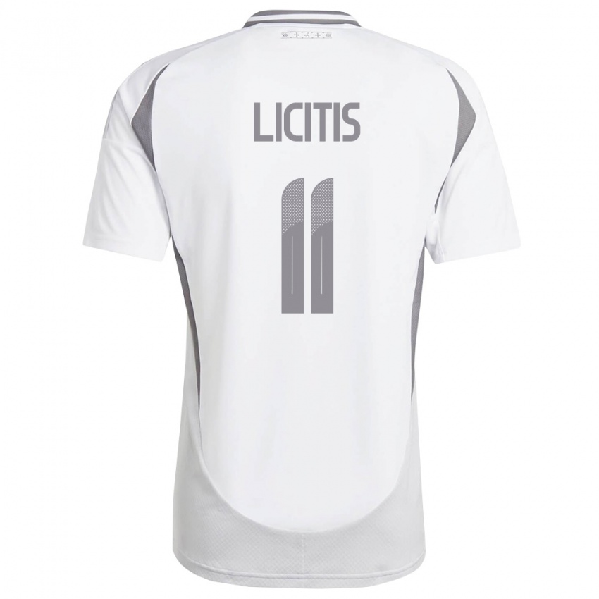 נשים לטביה Adrians Licitis #11 לבן אפור כהה הרחק ג'רזי 26-28 חולצה קצרה