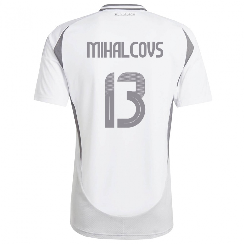נשים לטביה Glebs Mihalcovs #13 לבן אפור כהה הרחק ג'רזי 26-28 חולצה קצרה