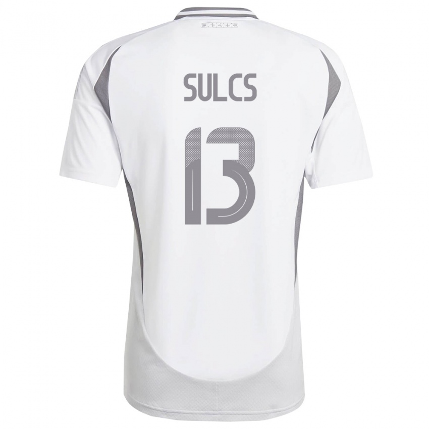 נשים לטביה Oskars Sulcs #13 לבן אפור כהה הרחק ג'רזי 26-28 חולצה קצרה