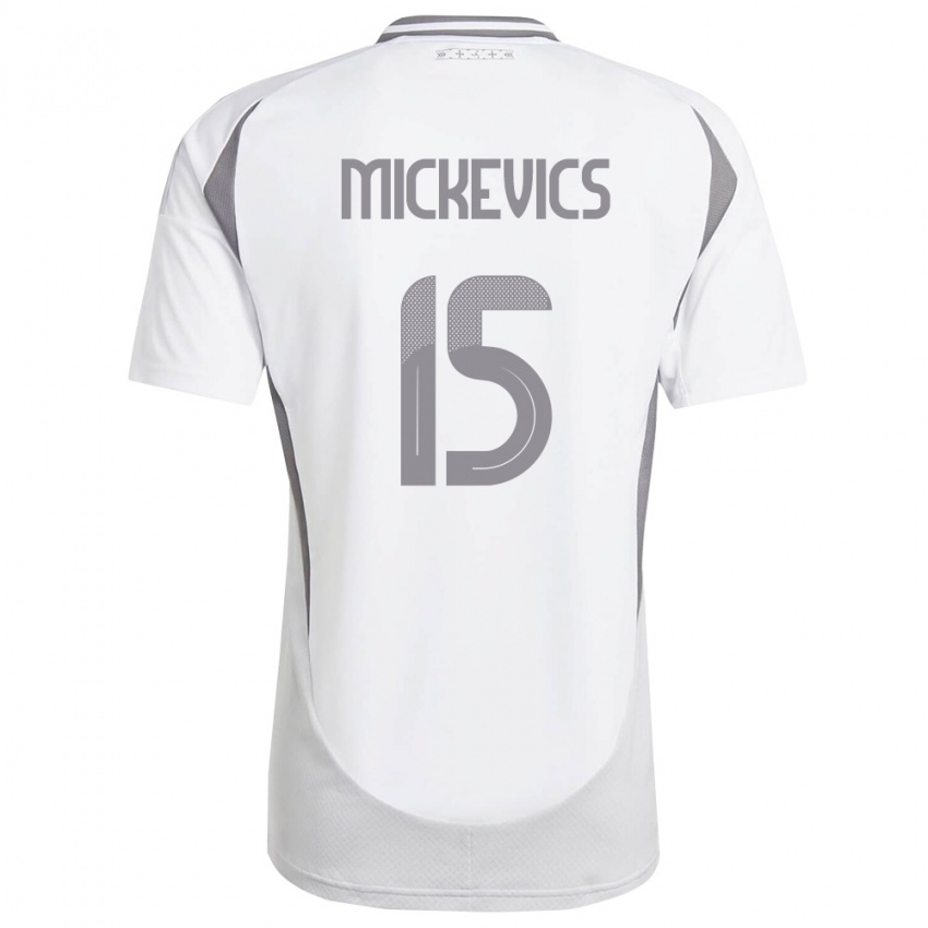 נשים לטביה Tomass Mickevics #15 לבן אפור כהה הרחק ג'רזי 26-28 חולצה קצרה
