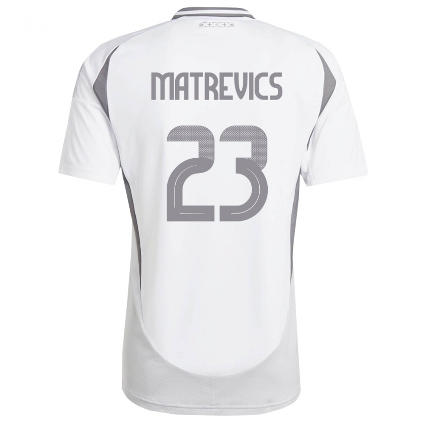 נשים לטביה Rihards Matrevics #23 לבן אפור כהה הרחק ג'רזי 26-28 חולצה קצרה