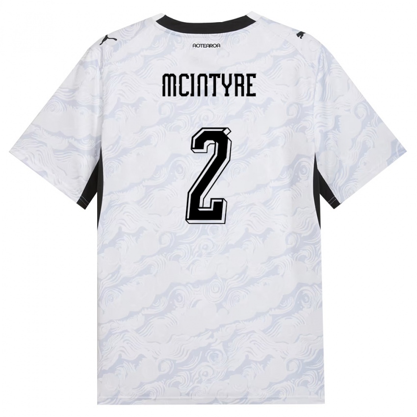 נשים ניו-זילנד Joe Mcintyre #2 שחור לבן הרחק ג'רזי 26-28 חולצה קצרה