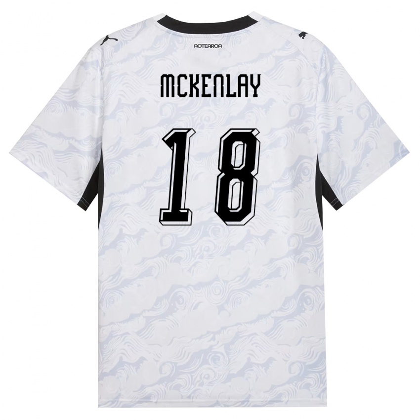 נשים ניו-זילנד Finn Mckenlay #18 שחור לבן הרחק ג'רזי 26-28 חולצה קצרה