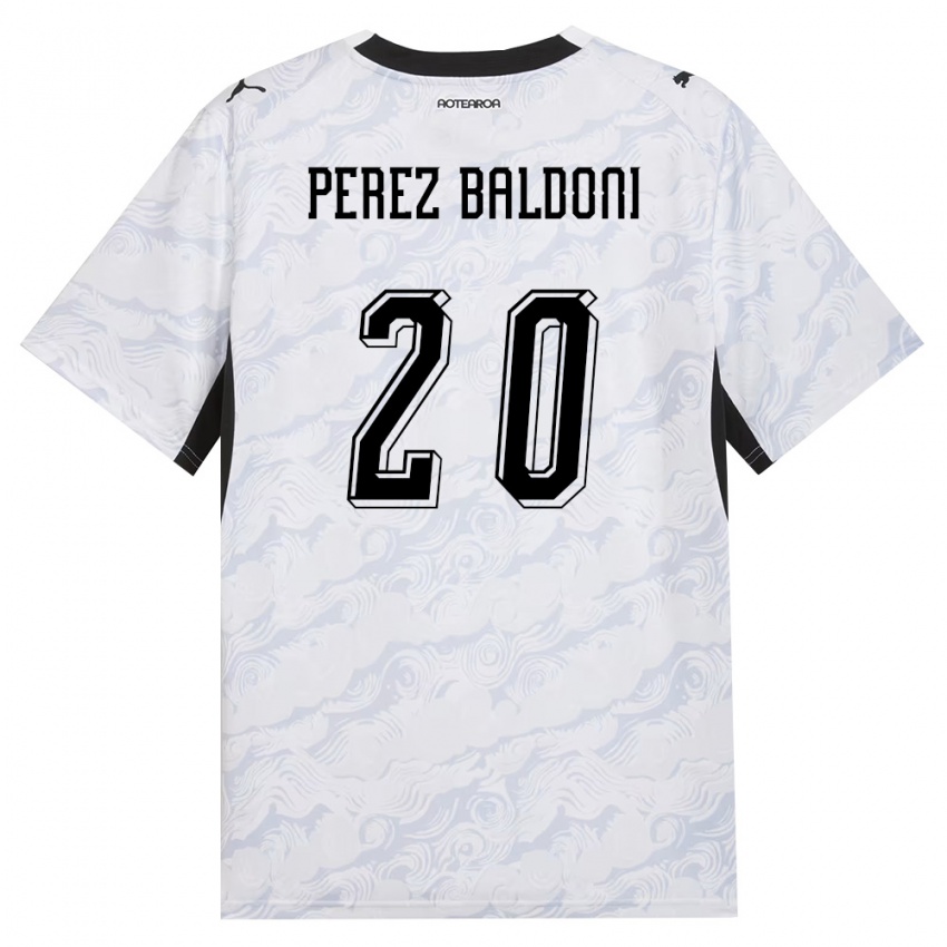 נשים ניו-זילנד Benjamin Perez Baldoni #20 שחור לבן הרחק ג'רזי 26-28 חולצה קצרה