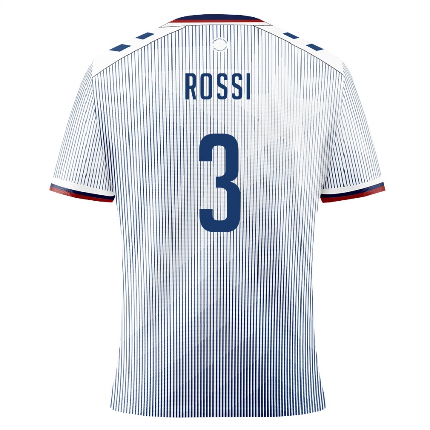 נשים פוארטו ריקו דייגו רוסי #3 כחול מלכותי לבן הרחק ג'רזי 26-28 חולצה קצרה