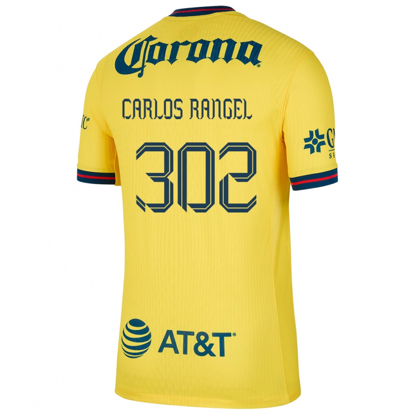 גברים Juan Carlos Rangel #302 צהוב כחול ג'רזי ביתית 2024/25 חולצה קצרה