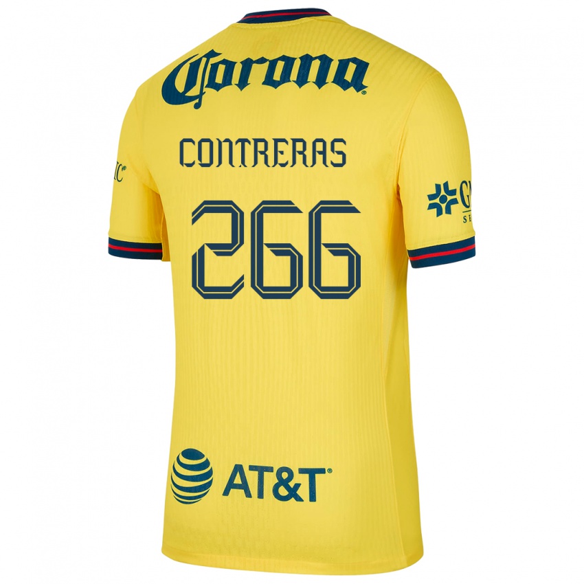 גברים Ángel Contreras #266 צהוב כחול ג'רזי ביתית 2024/25 חולצה קצרה