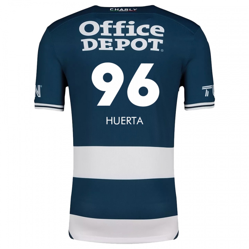 נשים Edwin Huerta #96 כחול לבן ג'רזי ביתית 2024/25 חולצה קצרה