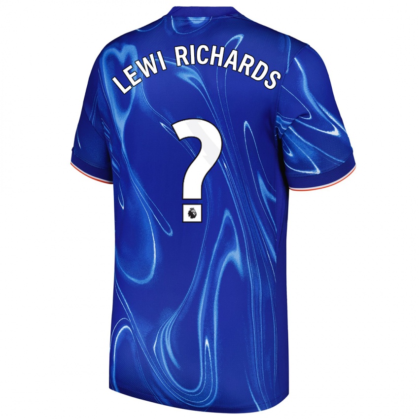 ילדים Lewi Richards #0 כחול לבן ג'רזי ביתית 2024/25 חולצה קצרה