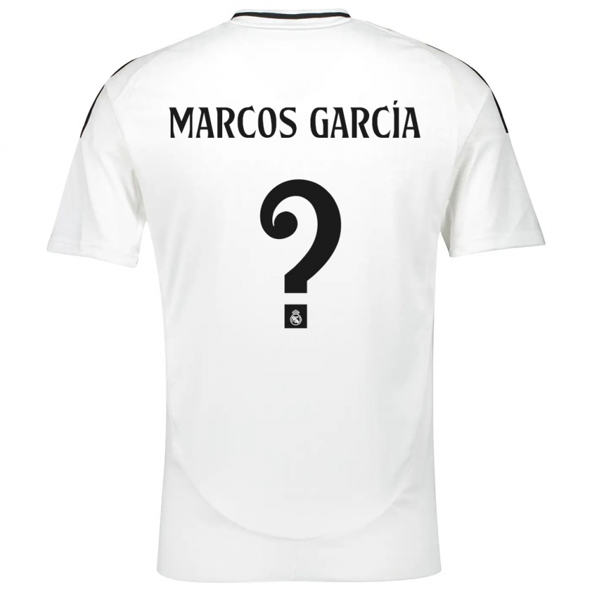 ילדים Marcos García #0 לָבָן ג'רזי ביתית 2024/25 חולצה קצרה