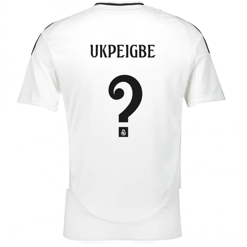 ילדים Melvin Ukpeigbe #0 לָבָן ג'רזי ביתית 2024/25 חולצה קצרה