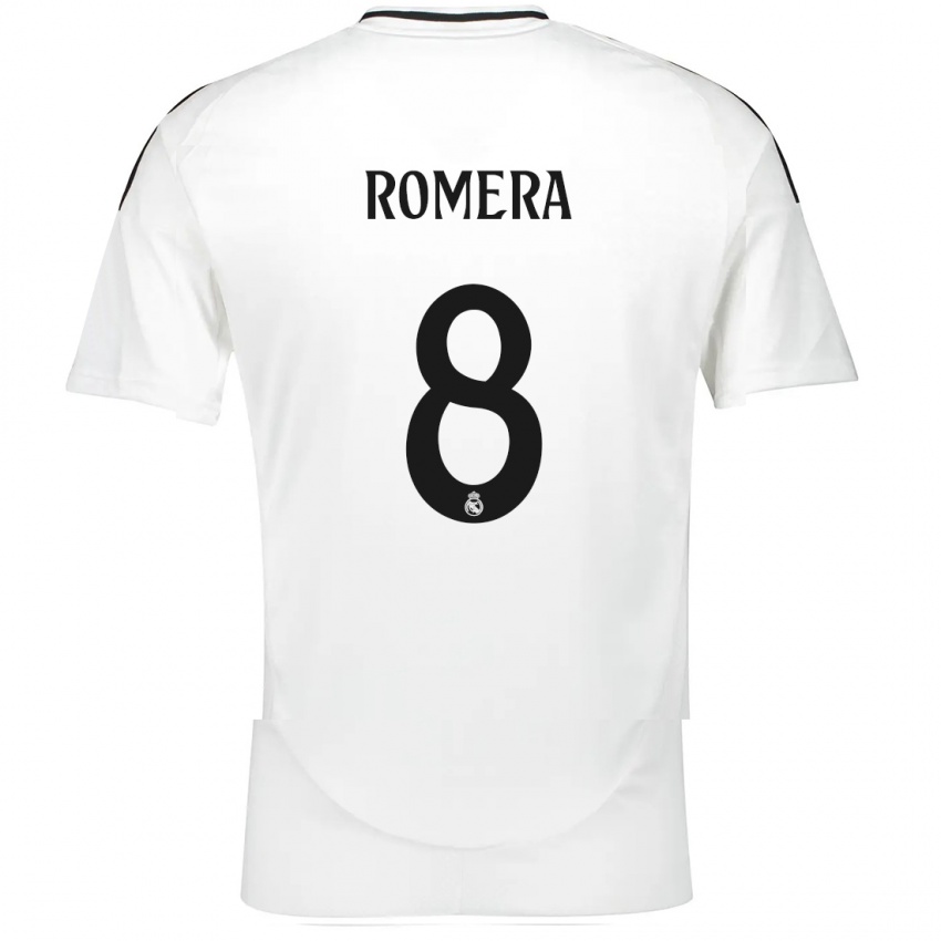 ילדים Miguel Romera #8 לָבָן ג'רזי ביתית 2024/25 חולצה קצרה