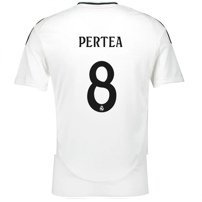 ילדים Raul Pertea #8 לָבָן ג'רזי ביתית 2024/25 חולצה קצרה