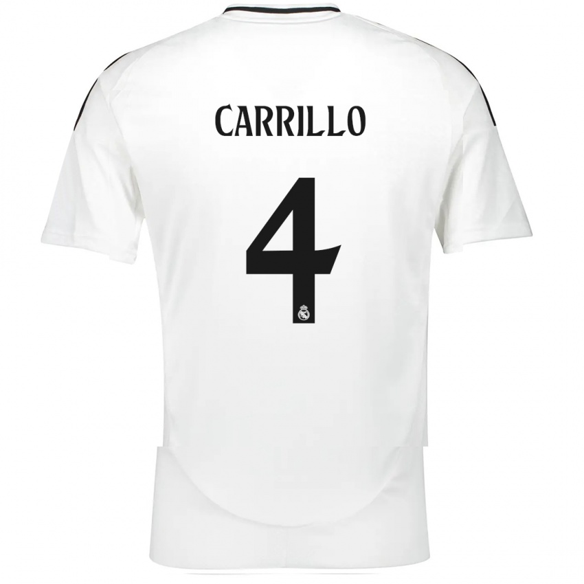 ילדים Álvaro Carrillo Alacid #4 לָבָן ג'רזי ביתית 2024/25 חולצה קצרה