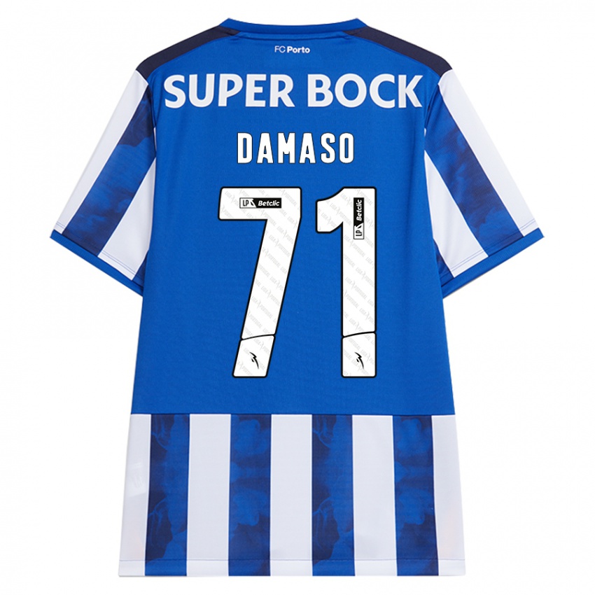 ילדים Nico Damaso #71 כחול לבן ג'רזי ביתית 2024/25 חולצה קצרה