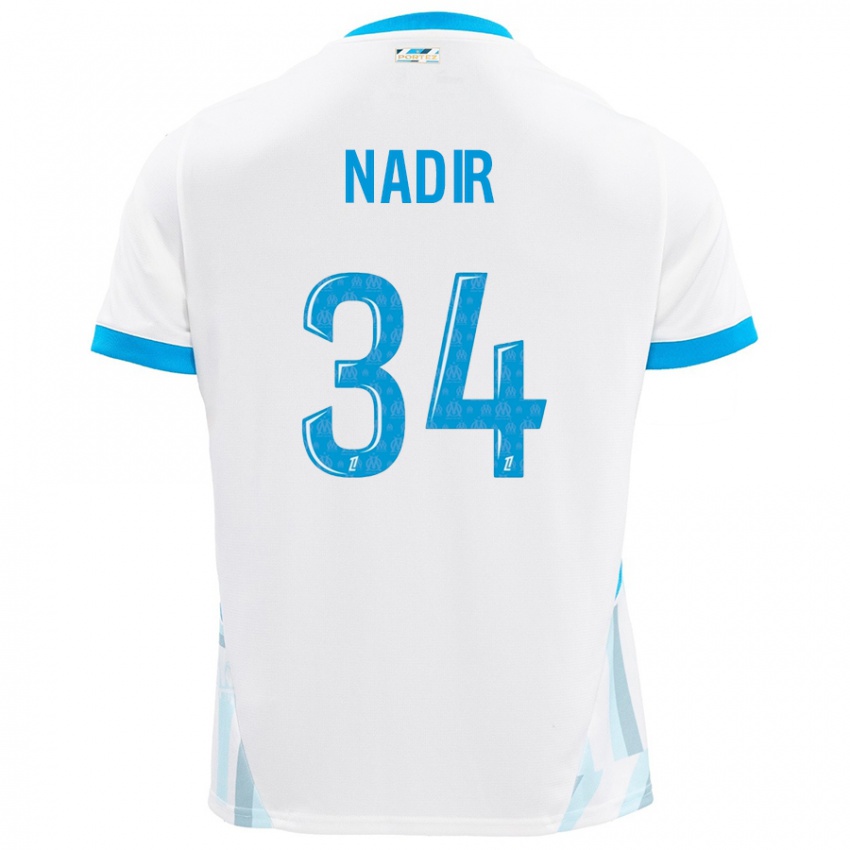 ילדים Bilal Nadir #34 שמים כחולים לבנים ג'רזי ביתית 2024/25 חולצה קצרה
