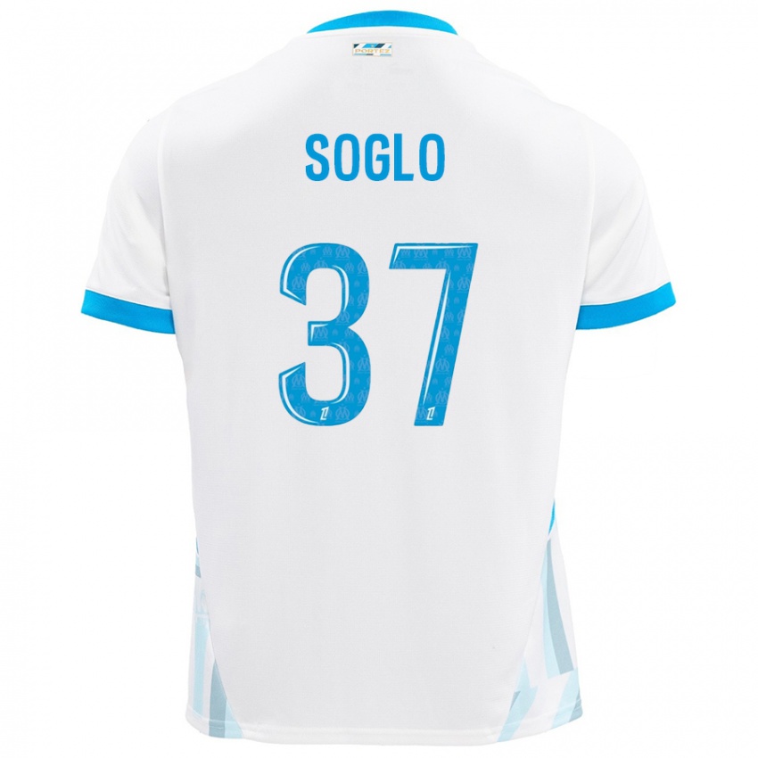 ילדים Emran Soglo #37 שמים כחולים לבנים ג'רזי ביתית 2024/25 חולצה קצרה