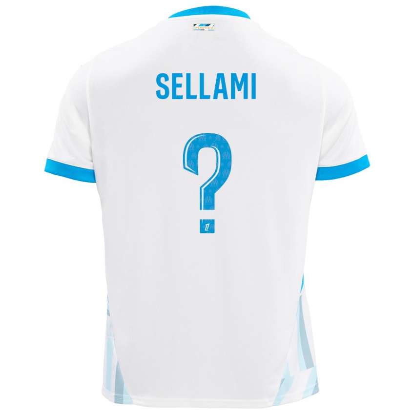 ילדים Yanis Sellami #0 שמים כחולים לבנים ג'רזי ביתית 2024/25 חולצה קצרה