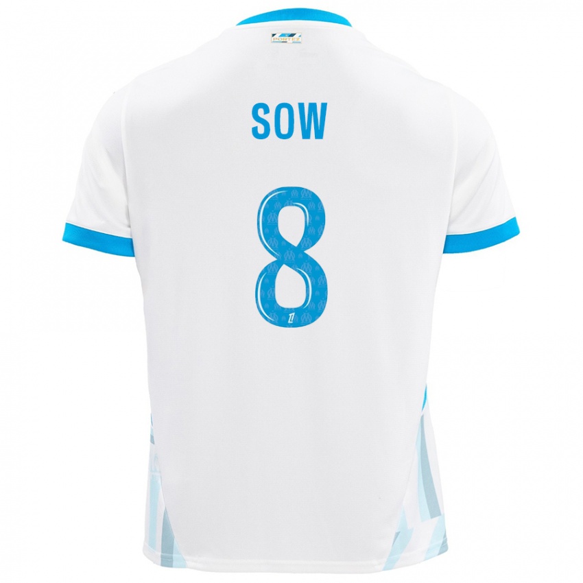 ילדים Mbayang Sow #8 שמים כחולים לבנים ג'רזי ביתית 2024/25 חולצה קצרה