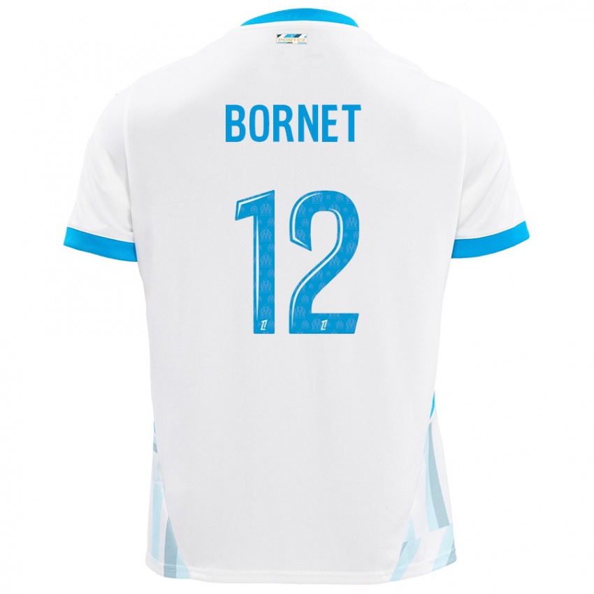 ילדים Camille Bornet #12 שמים כחולים לבנים ג'רזי ביתית 2024/25 חולצה קצרה