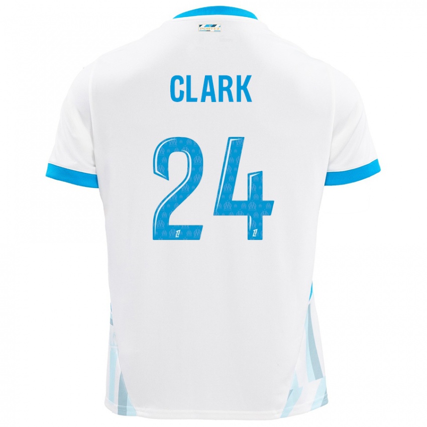 ילדים Ashley Clark #24 שמים כחולים לבנים ג'רזי ביתית 2024/25 חולצה קצרה