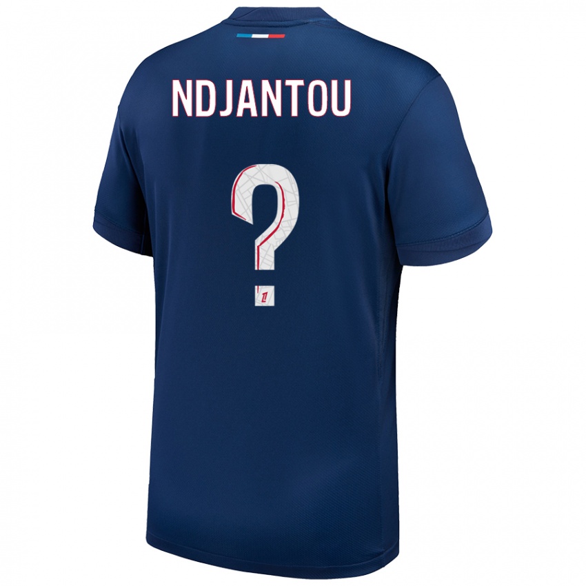 ילדים Quentin Ndjantou #0 כחול נייבי לבן ג'רזי ביתית 2024/25 חולצה קצרה