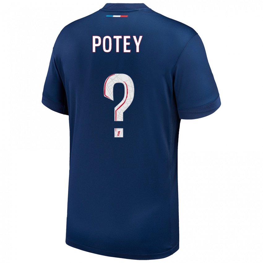 ילדים Keahson Potey #0 כחול נייבי לבן ג'רזי ביתית 2024/25 חולצה קצרה