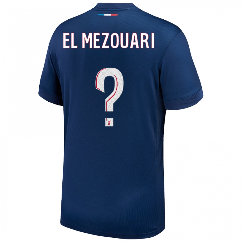 ילדים Salah-Dine El Mezouari #0 כחול נייבי לבן ג'רזי ביתית 2024/25 חולצה קצרה
