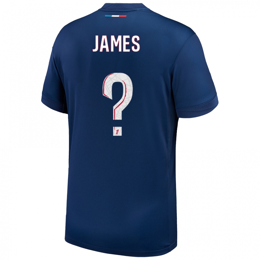 ילדים Martin James #0 כחול נייבי לבן ג'רזי ביתית 2024/25 חולצה קצרה