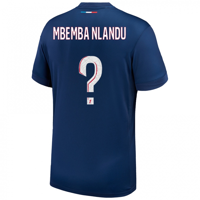 ילדים Emmanuel Mbemba Nlandu #0 כחול נייבי לבן ג'רזי ביתית 2024/25 חולצה קצרה