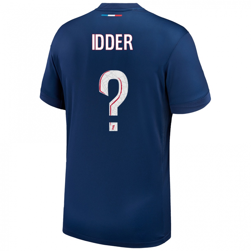 ילדים Younes Idder #0 כחול נייבי לבן ג'רזי ביתית 2024/25 חולצה קצרה