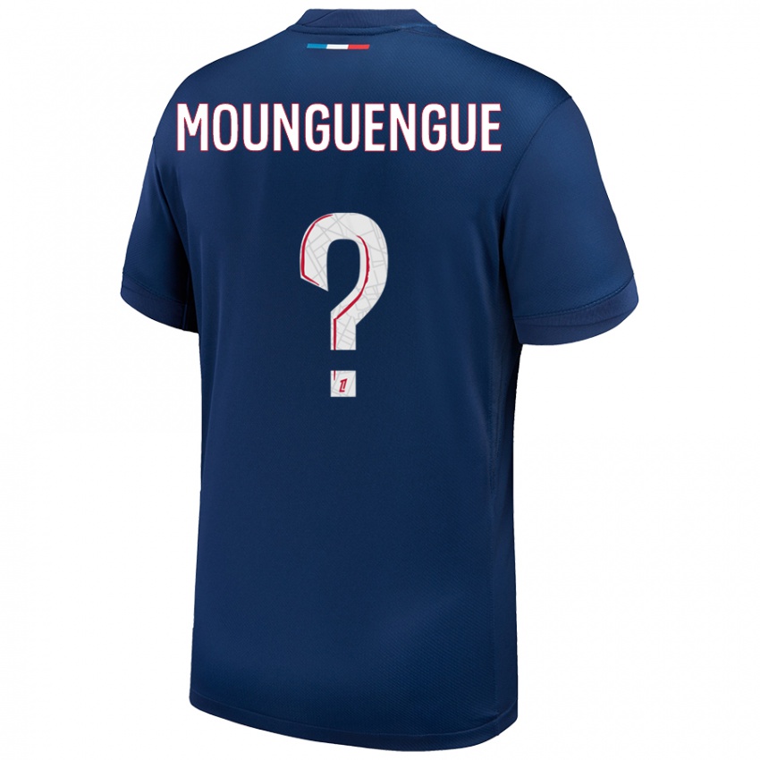 ילדים Pierre Mounguengue #0 כחול נייבי לבן ג'רזי ביתית 2024/25 חולצה קצרה