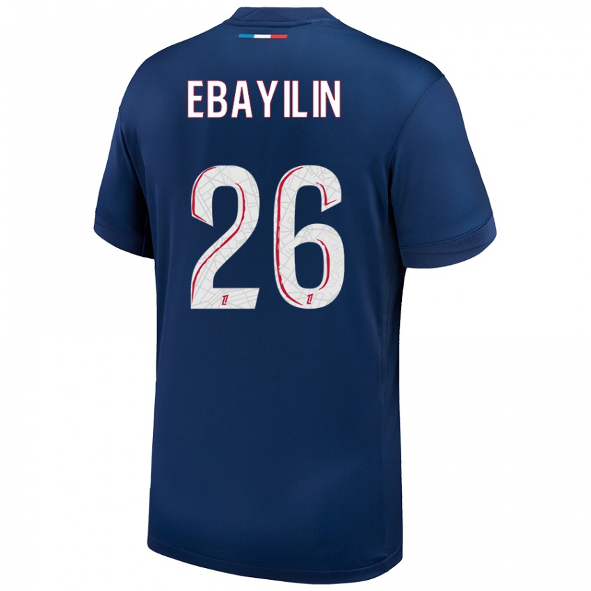 ילדים Anaïs Ebayilin #26 כחול נייבי לבן ג'רזי ביתית 2024/25 חולצה קצרה
